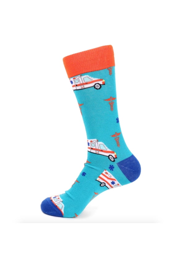 Men's Novelty Fun Socks - EMT / Paramedic / Ambulance - 1 Pair