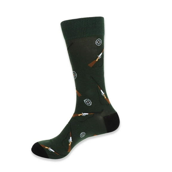 Urban-Peacock Men's Novelty Fun Socks - Hunting Ducks & Geese in Green - 1 Pair