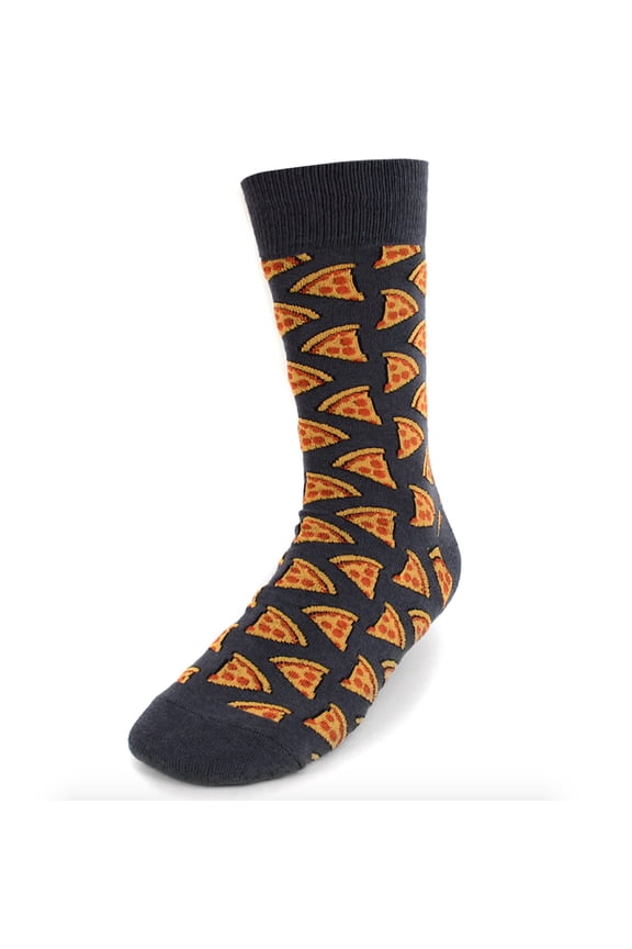 Men's Novelty Fun Socks - Pepperoni Pizza - Gray - 1 Pair