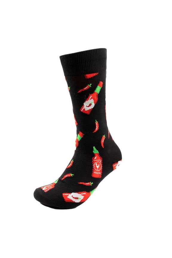 Men's Novelty Fun Socks - Sriracha Hot Sauce - 1 Pair