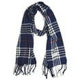 thumbnail image 1 of Urban-Peacock Soft Acrylic Unisex Scarf for Men and Women: Navy Plaid with White & Red, 1 of 1