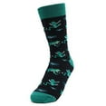 thumbnail image 1 of Urban-Peacock Women's Novelty Fun Crew Socks - Multiple Patterns Available! (Green Frogs - Black, 1 Pair), 1 of 3