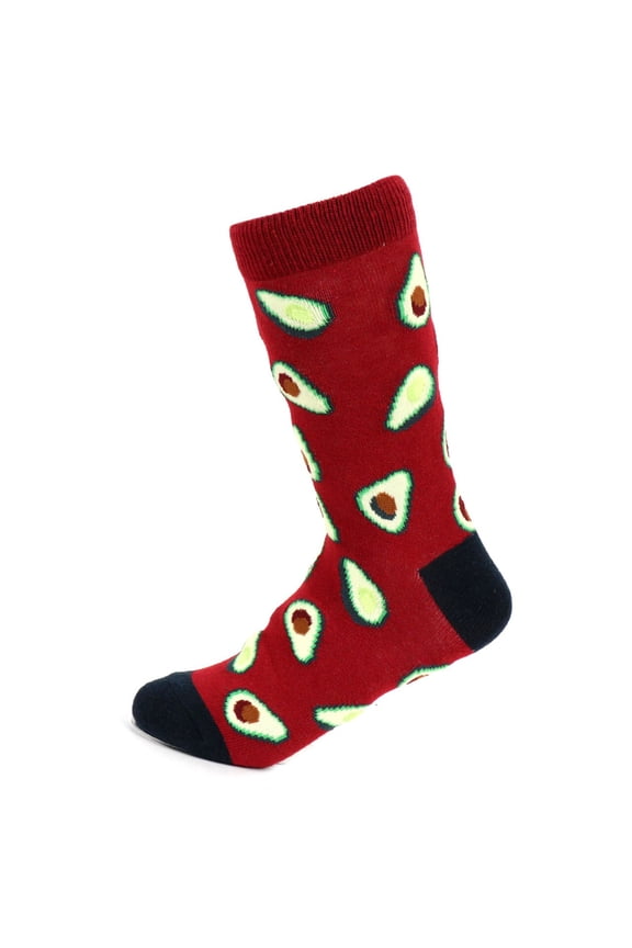 Women's Novelty Fun Crew Socks for Dress or Casual - Avocado, 1 Pair