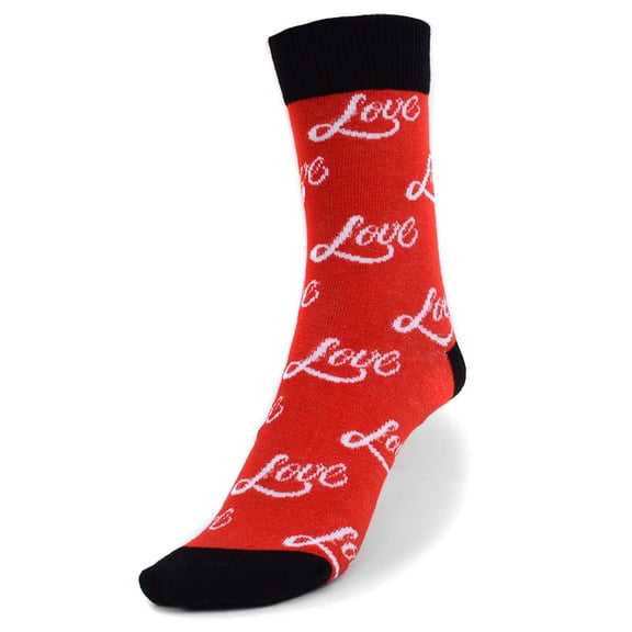 Urban-Peacock Women's Novelty Fun Crew Socks for Dress or Casual - Love - Red, 1 Pair