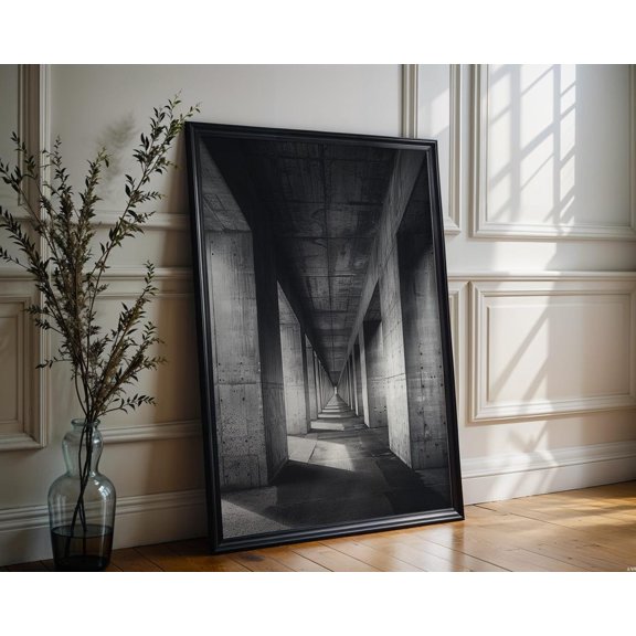 Urban Photography Concrete Columns Print Black and White Architecture Photography