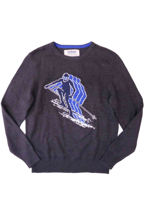 Mens Dark Gray Ski Dude Crewneck Sweater M