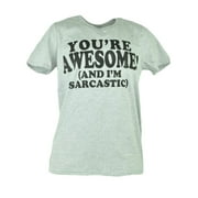 Urban Pipeline Youre Awesome And Im Sarcastic Distressed Grey Tshirt Tee XLarge