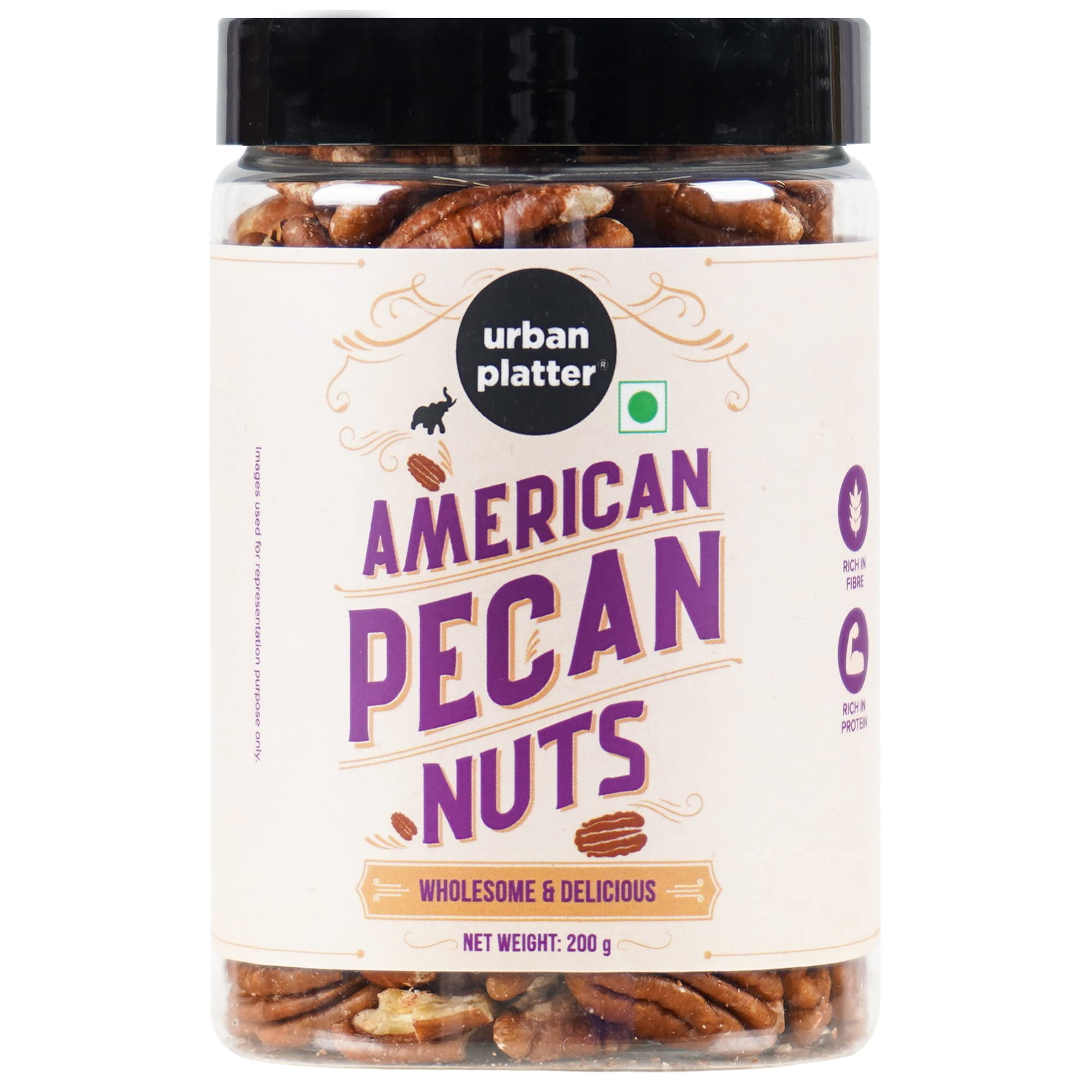Urban Platter Jumbo Whole Pecan Nuts, 200G (Rich In Protein & Fiber