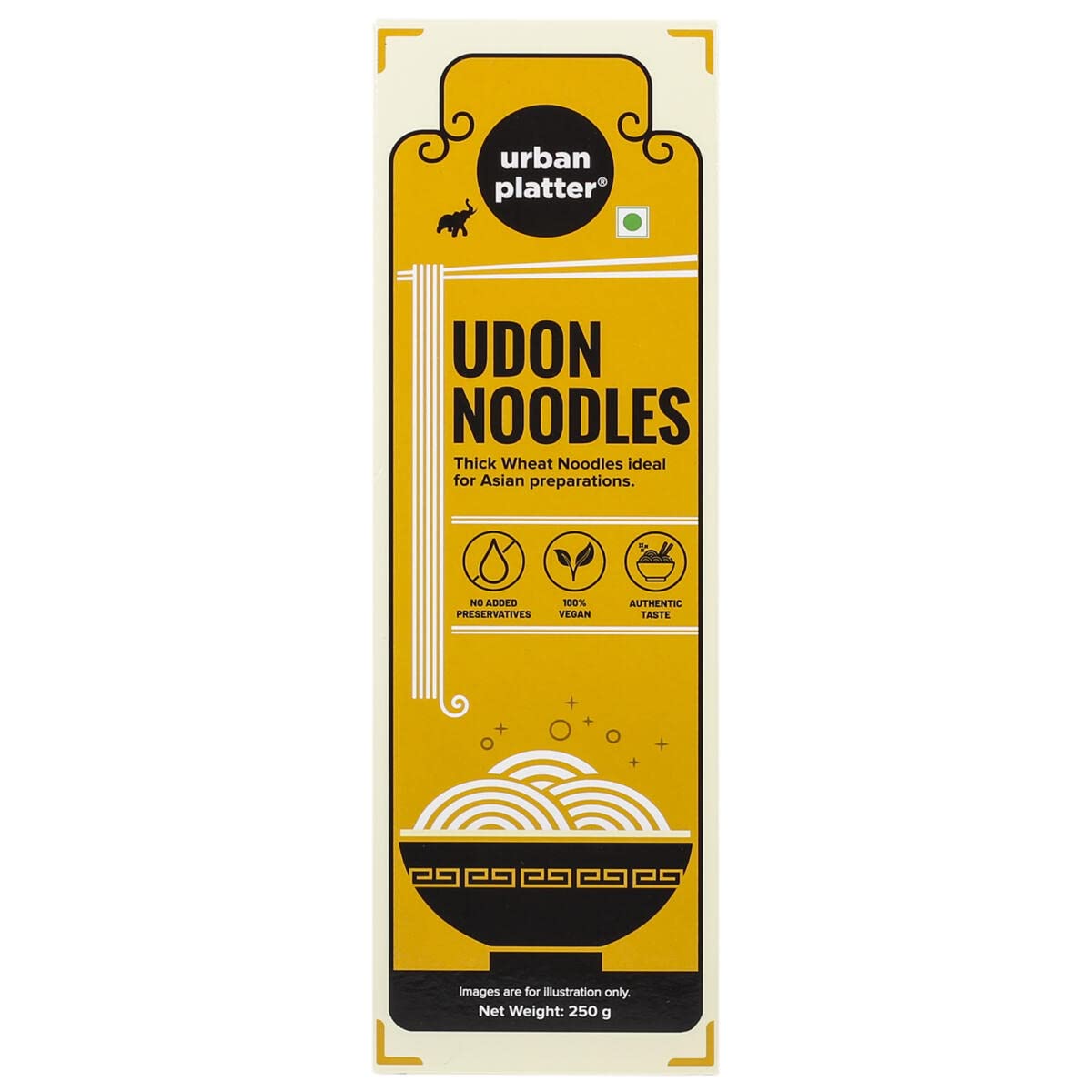 Urban Platter Udon Noodles, 250G (Thick Wheat Noodles, Ideal For Asian Preparations, No Added