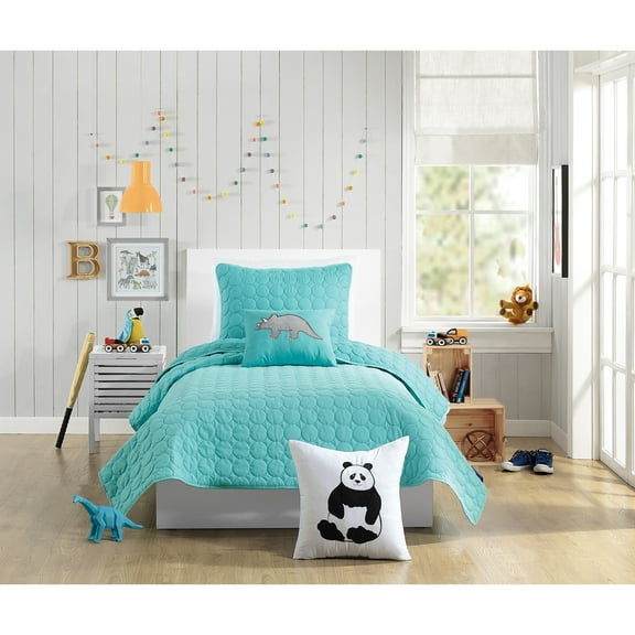 Urban Playground Kids and Teens Denita Aqua 2-Piece Quilt Set, Twin