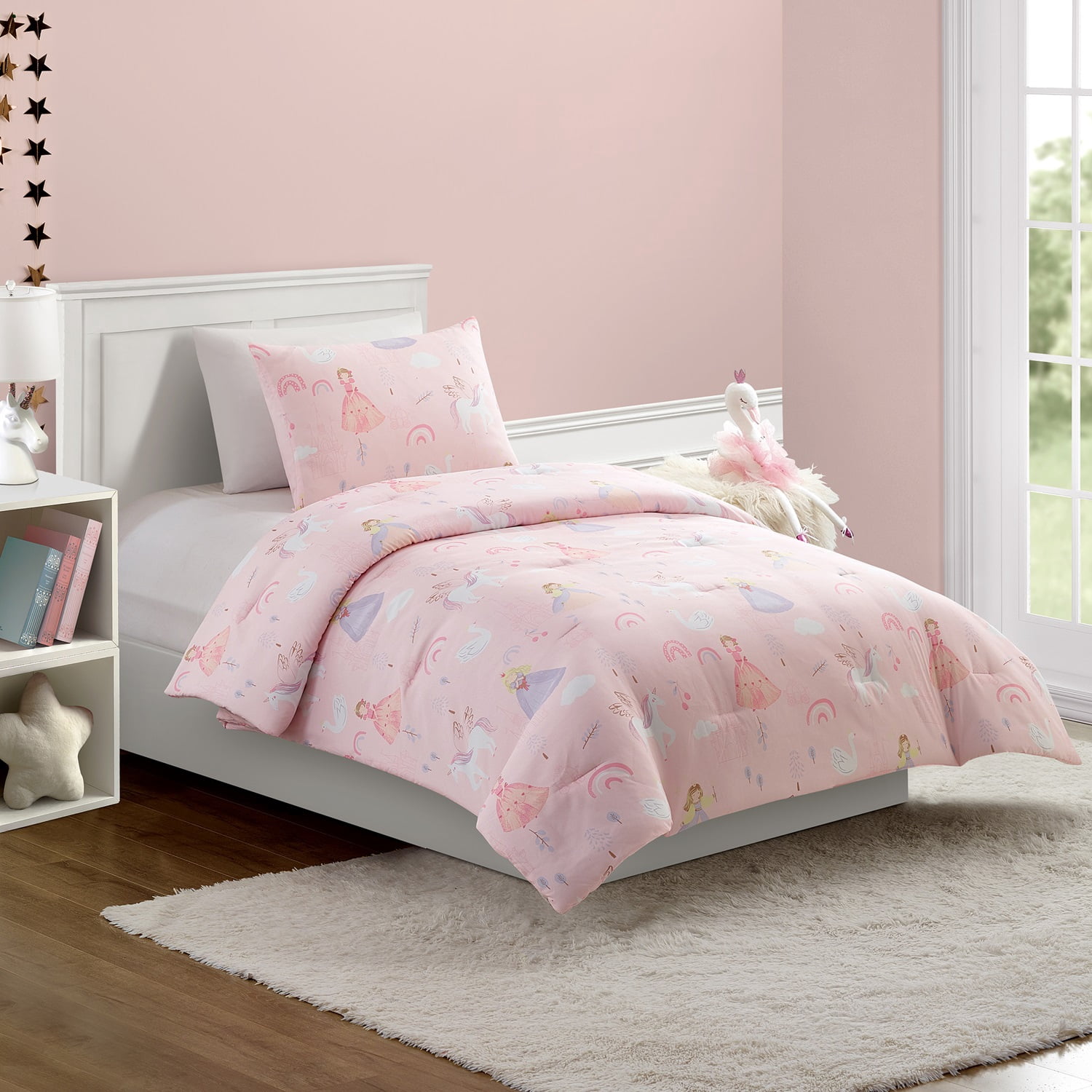 Urban Playground Kids and Teens Fairytale Princess 2-Piece Comforter Set, Pink, Twin/Twin XL