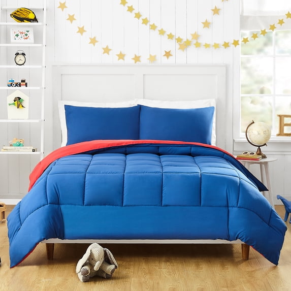 Urban Playground Kids and Teens Peyton Solid Blue 2-Piece Comforter Set, Twin/Twin XL