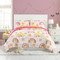 thumbnail image 1 of Urban Playground Kids and Teens Rainbows and Suns Pink 3-Piece Comforter Set, Full/Queen, 1 of 9