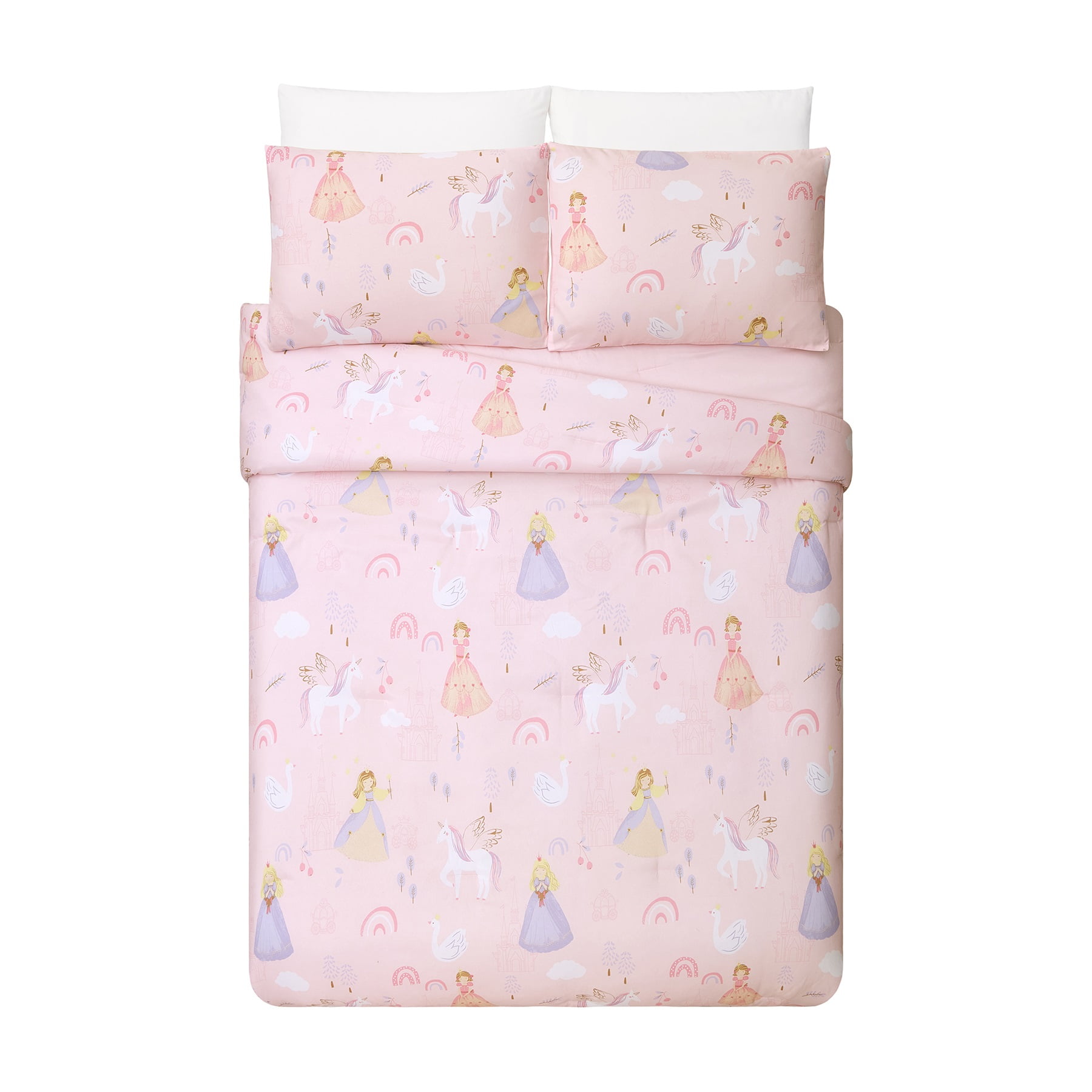Fairytale Princess Pink Microfiber Full Comforter Set