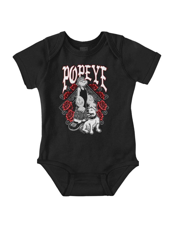 Urban Popeye Bandana Roses Dog Romper Boys or Girls Infant Baby Brisco Brands 24M