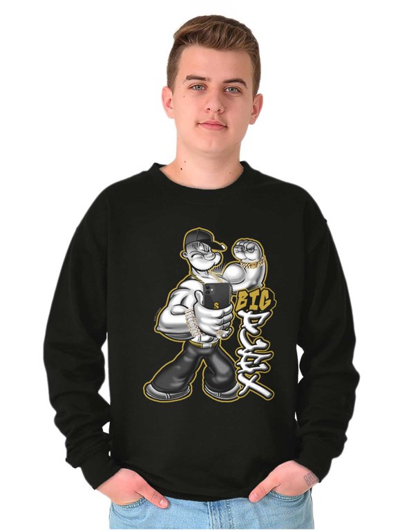 Urban Popeye Big Flex Muscle Selfie Sweatshirt for Men or Women Brisco Brands S