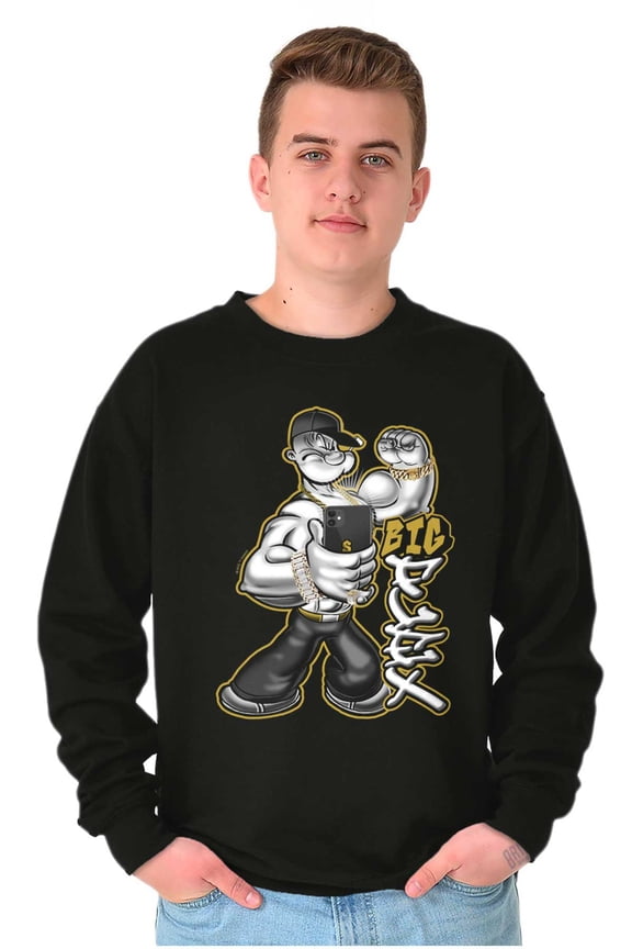 Urban Popeye Big Flex Muscle Selfie Sweatshirt for Men or Women Brisco Brands X