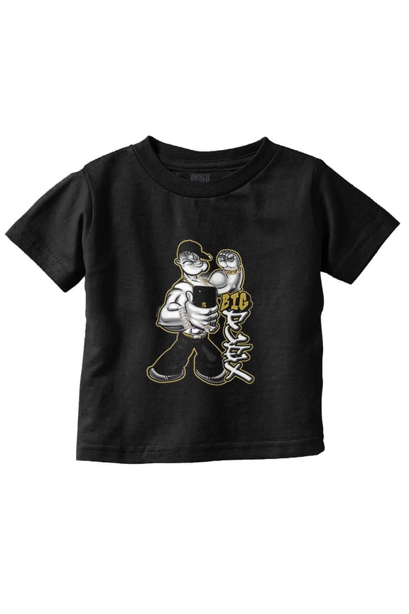 Urban Popeye Big Flex Muscle Selfie Toddler Boy Girl T Shirt Infant Toddler Brisco Brands 24M