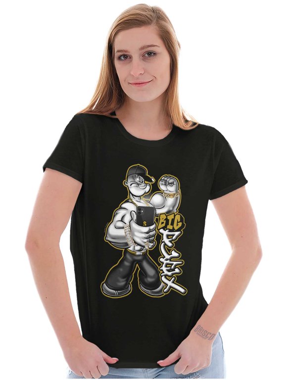 Urban Popeye Big Flex Muscle Selfie Women's T Shirt Ladies Tee Brisco Brands S