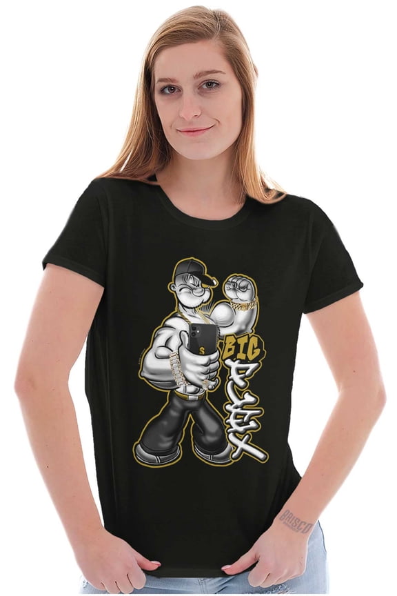 Urban Popeye Big Flex Muscle Selfie Women's T Shirt Ladies Tee Brisco Brands X