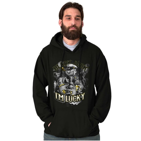 Urban Popeye Black Jack I'm Lucky Hoodie Sweatshirt Women Men Brisco Brands S