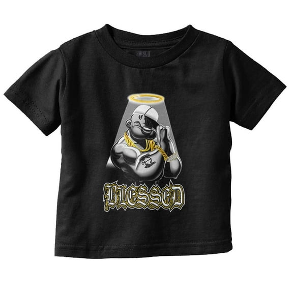 Urban Popeye Blessed Angel Cartoon Toddler Boy Girl T Shirt Infant Toddler Brisco Brands 3T