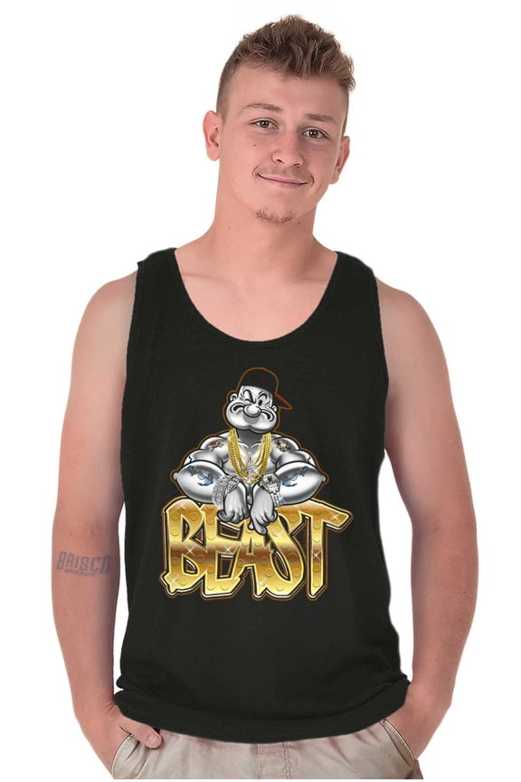 Urban Popeye Bling Beast Cartoon Tank Top T Shirts Men Women Brisco Brands 2X
