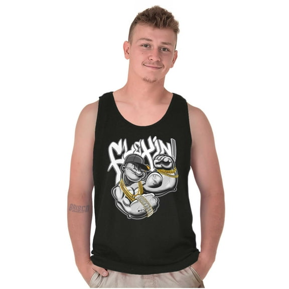 Urban Popeye Bling Muscle Flexin Tank Top T Shirts Men Women Brisco Brands 2X