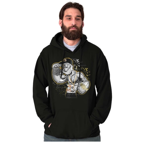 Urban Popeye Bling Paint Splatter Hoodie Sweatshirt Women Men Brisco Brands S