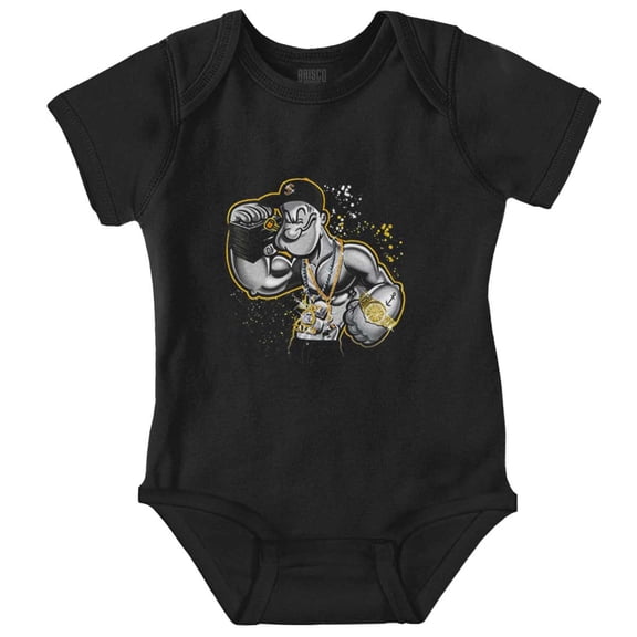 Urban Popeye Bling Paint Splatter Romper Boys or Girls Infant Baby Brisco Brands NB