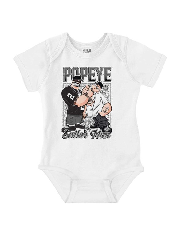Urban Popeye Bluto Bandana Homies Romper Boys or Girls Infant Baby Brisco Brands 24M