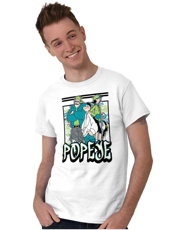 Urban Popeye Bluto Olive Oyl Cartoons Men's Graphic T Shirt Tees Brisco Brands X