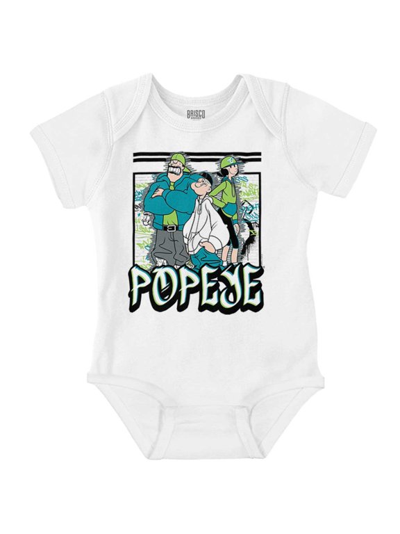 Urban Popeye Bluto Olive Oyl Cartoons Romper Boys or Girls Infant Baby Brisco Brands 18M
