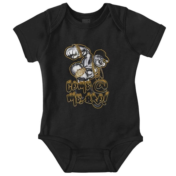 Urban Popeye Come At Me Bro Cartoon Romper Boys or Girls Infant Baby Brisco Brands NB