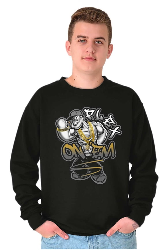 Urban Popeye Drip Flex On Em Cartoon Sweatshirt for Men or Women Brisco Brands S
