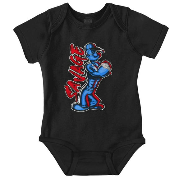 Urban Popeye Drip Savage Cartoon Romper Boys or Girls Infant Baby Brisco Brands NB