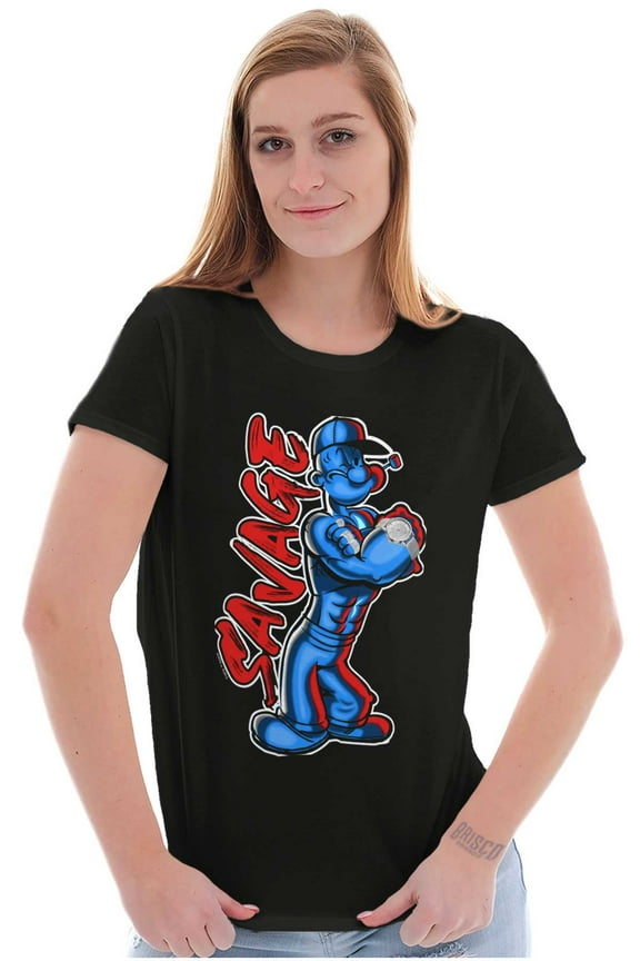 Urban Popeye Drip Savage Cartoon Women's T Shirt Ladies Tee Brisco Brands S