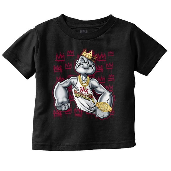 Urban Popeye King Crown Graffiti Toddler Boy Girl T Shirt Infant Toddler Brisco Brands 6M