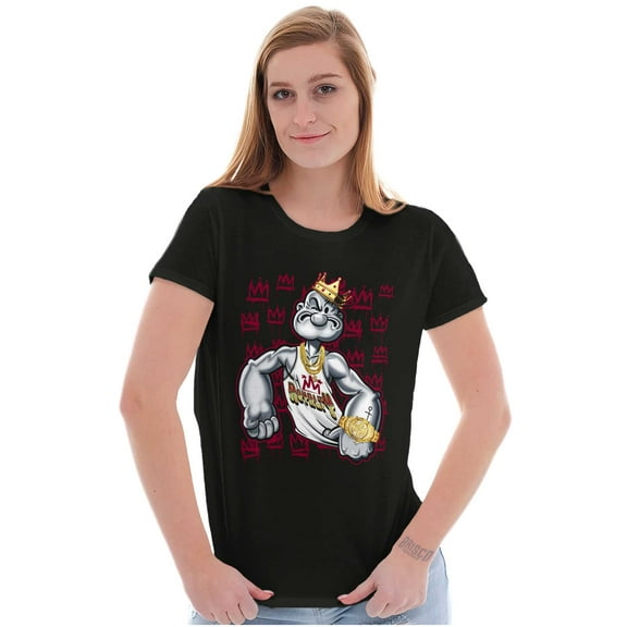 Urban Popeye King Crown Graffiti Women's Plus Size Shirt Brisco Brands 3X