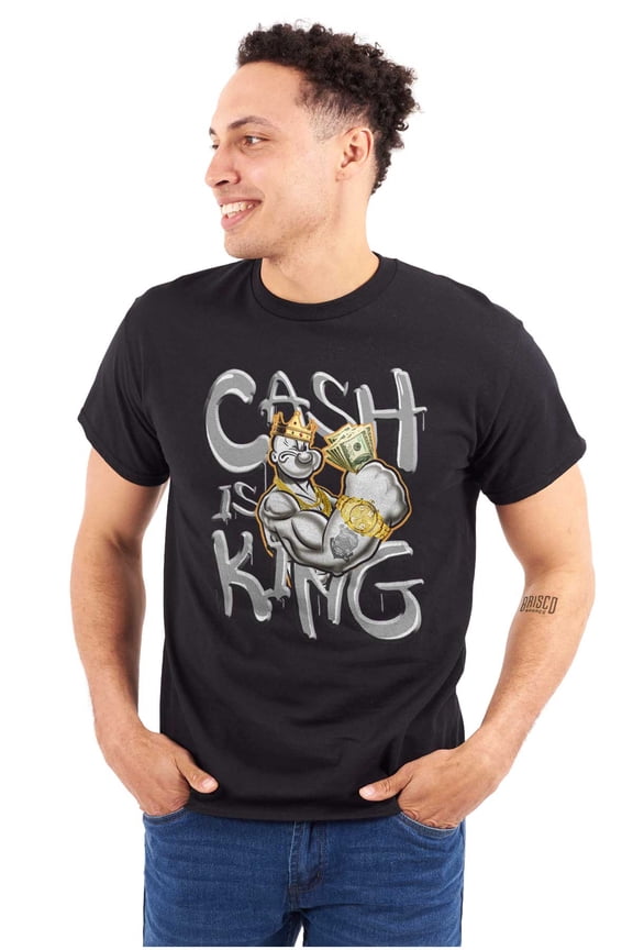 Urban Popeye Money Cash is King Plus Size Crewneck Graphic Tee Shirt Brisco Brands 3X