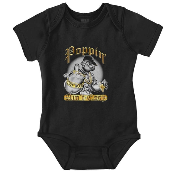 Urban Popeye Poppin Ain't Easy Romper Boys or Girls Infant Baby Brisco Brands NB