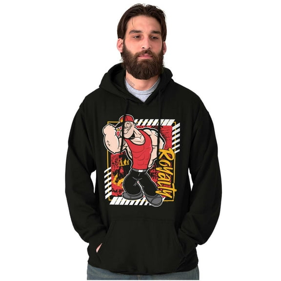 Urban Popeye Royalty Muscle Cartoon Unisex Plus Size Hoodie Brisco Brands 4X