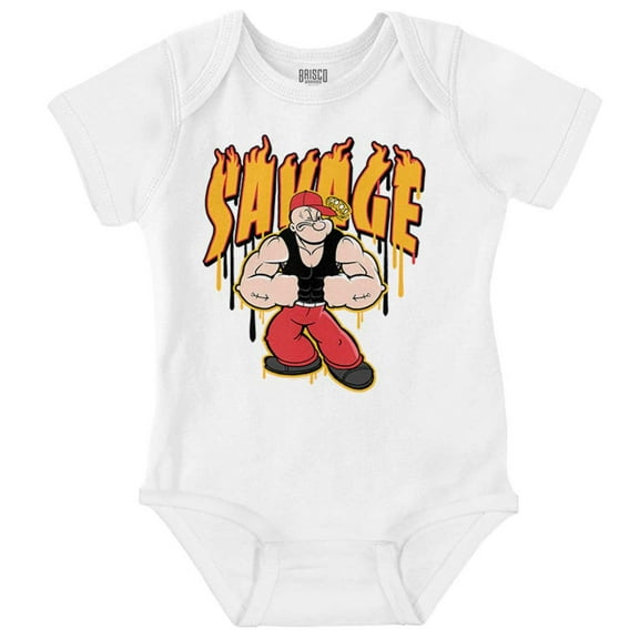 Urban Popeye Savage Muscle Cartoon Romper Boys or Girls Infant Baby Brisco Brands NB