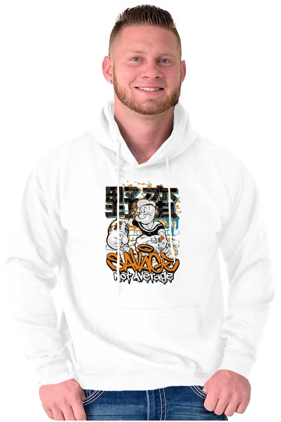 Urban Popeye Savage Not Average Hoodie Hooded Sweatshirt Men Brisco Brands X