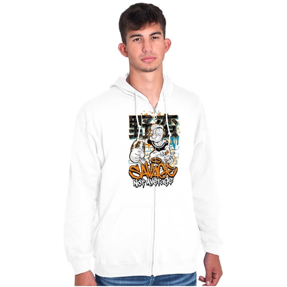Urban Popeye Savage Not Average Zip Hoodie Sweatshirt Men Brisco Brands L