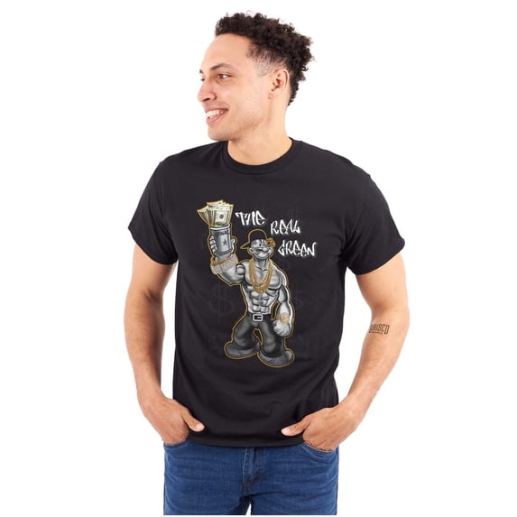 Urban Popeye the Real Green Spinach Men's Graphic T Shirt Tees Brisco Brands S