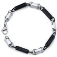 thumbnail image 1 of Urban Posh: Mens Stainless Steel Unique Black and Silver-tone Coil Link Bracelet, 1 of 5