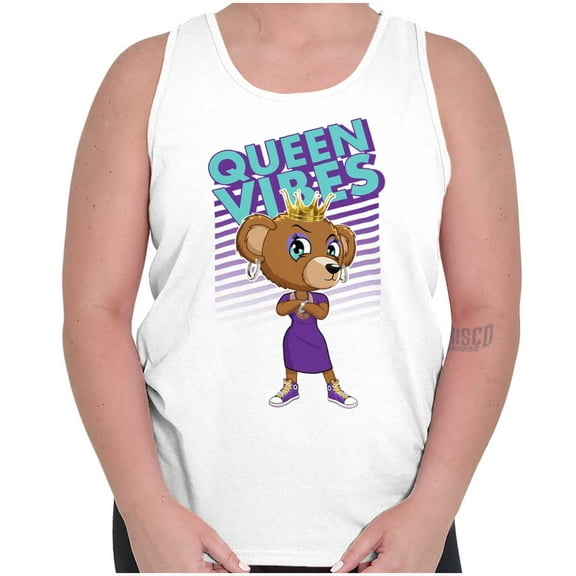Urban Queen Vibes Sassy Teddy Bear Tank Top Tee Shirt Women Brisco Brands X