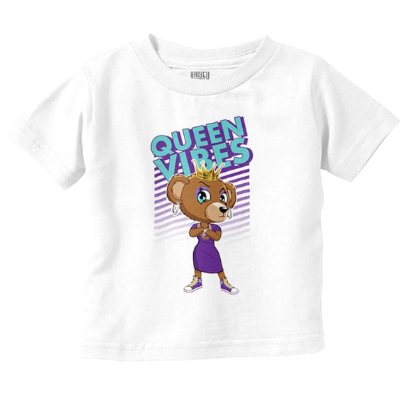 Urban Queen Vibes Sassy Teddy Bear Youth T Shirt Tee Girls Infant Toddler Brisco Brands 24M