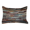 thumbnail image 1 of Urban Quilted Pillowcover, Colored Stone Surface Texture Background Retro Style Urban Brick Wall Image, Standard King Size Accent Pillow Cover for Bedroom, 36" x 20", Mauve Teal Ivory, by Ambesonne, 1 of 2